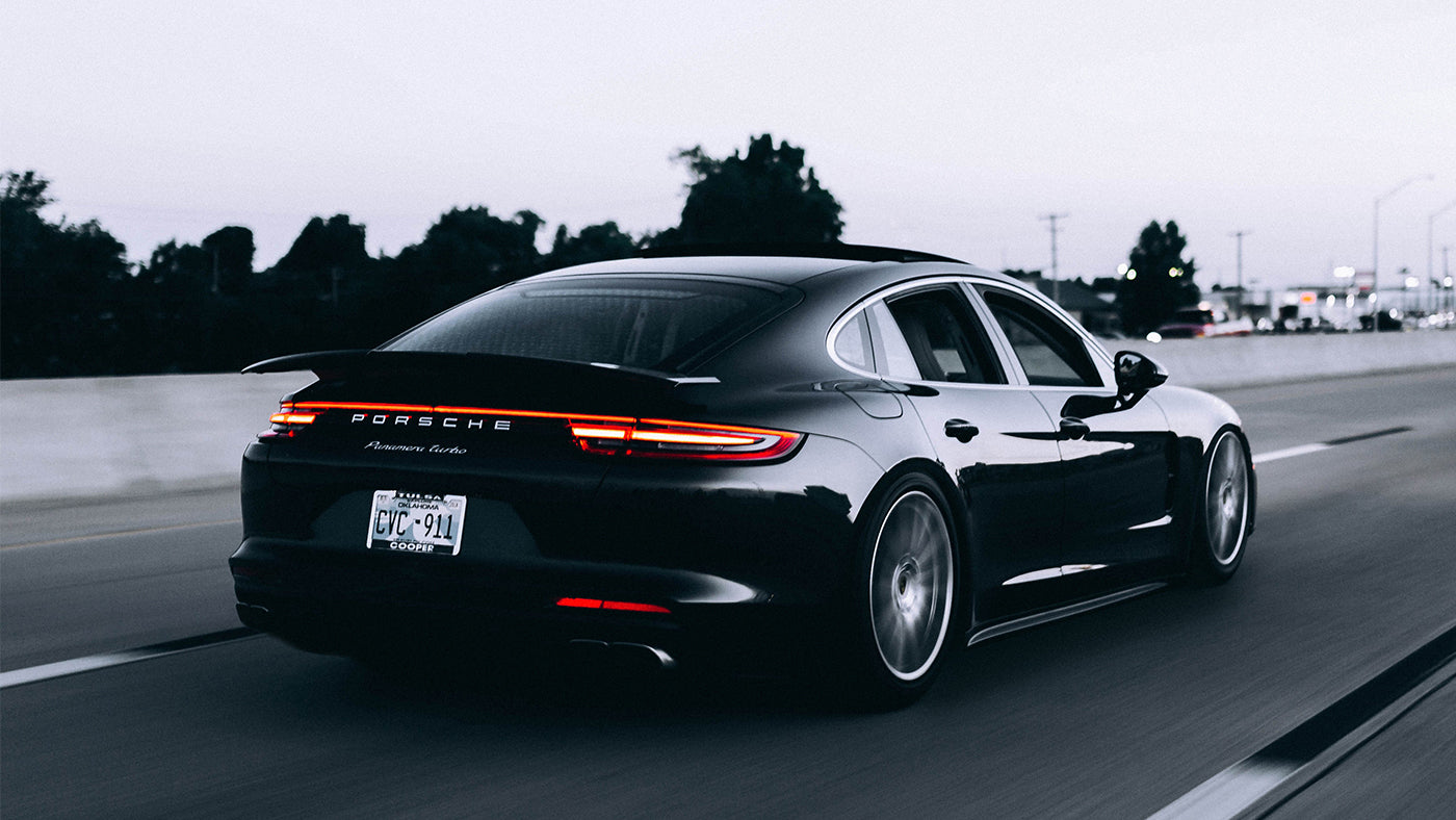 White sports car inside